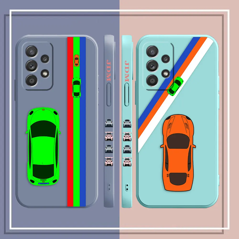 Case For Samsung Galaxy A91 A14 A73 A72 A71 A53 A52 A51 A42 A33 A32 A22 A21S A13 A715F A52S A22S 4G 5G Case Cartoon Sports Car