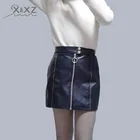 Кожаная юбка для девочек, универсальная юбка-трапеция средней длины, Новинка осени 2022, детская юбка из искусственной кожи с запахом на бедрах, кожаная юбка на молнии