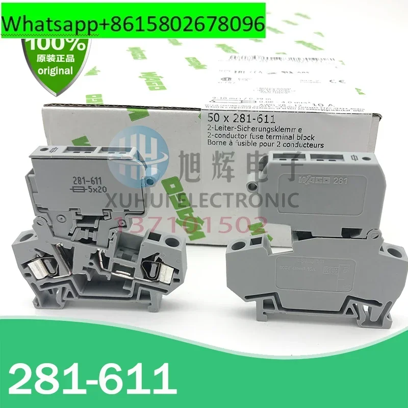 10 шт. 281-611 съемный клеммный блок на рейке 4 мм оригинальный запас