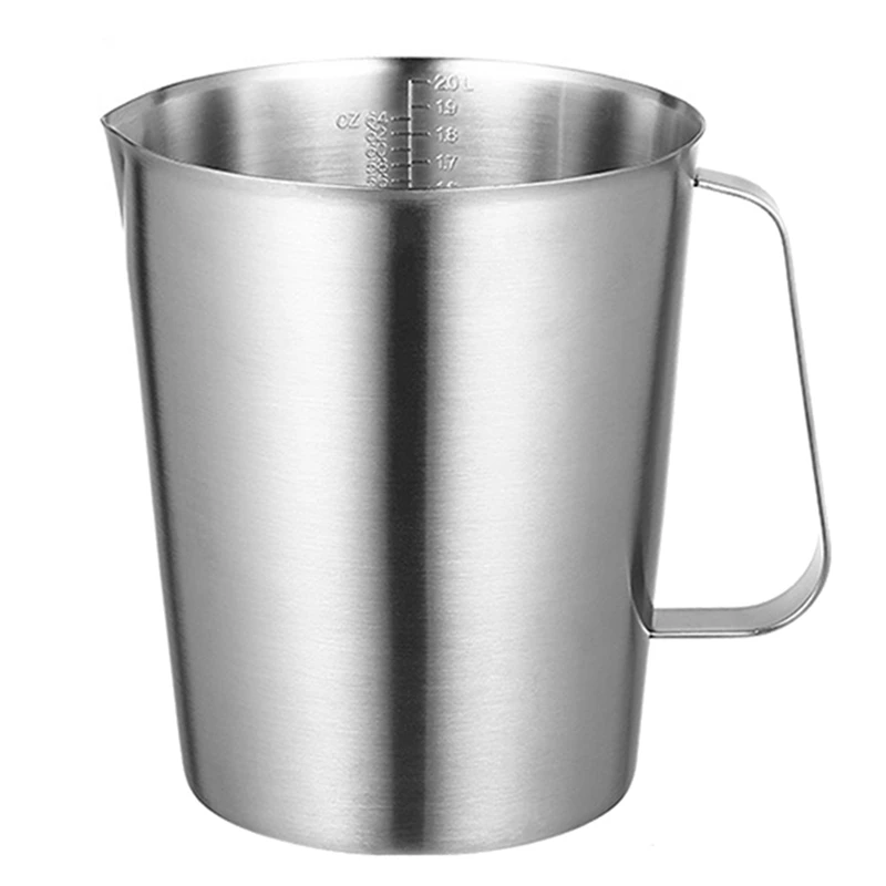 

Мерная чашка из нержавеющей стали с маркировкой и ручкой, практичный кухонный мерный контейнер