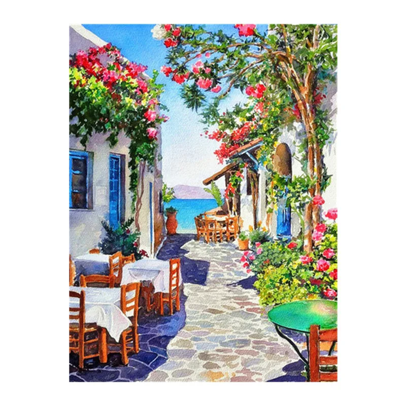 

20278Ann-Tulip diy Цифровая масляная живопись, картина маслом, акриловая Цветочная живопись, взрыв, ручная работа, пейзаж, живопись