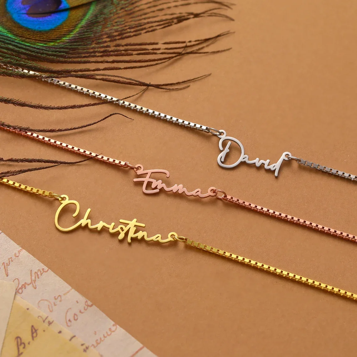 

2023 New Custom Name Necklace For Women Any Font with Box Chain Gold Nameplate Necklace Best Friend Perfect Birthday Gift Choker