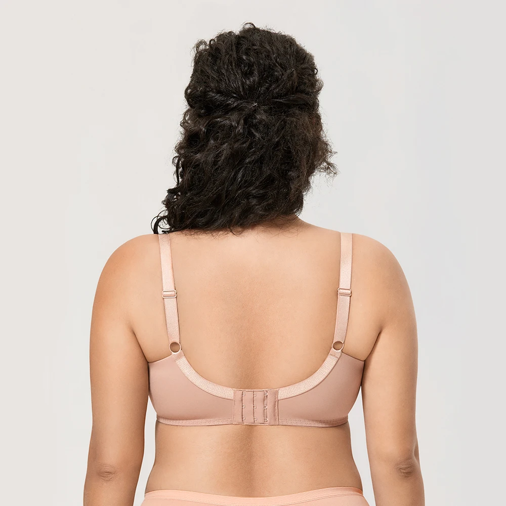 Soft Floral Lace Full Coverage Plus Size Bra Light Underwire Unlined Embroidery Minimizer Lingerie For Women Underwear Sexy 