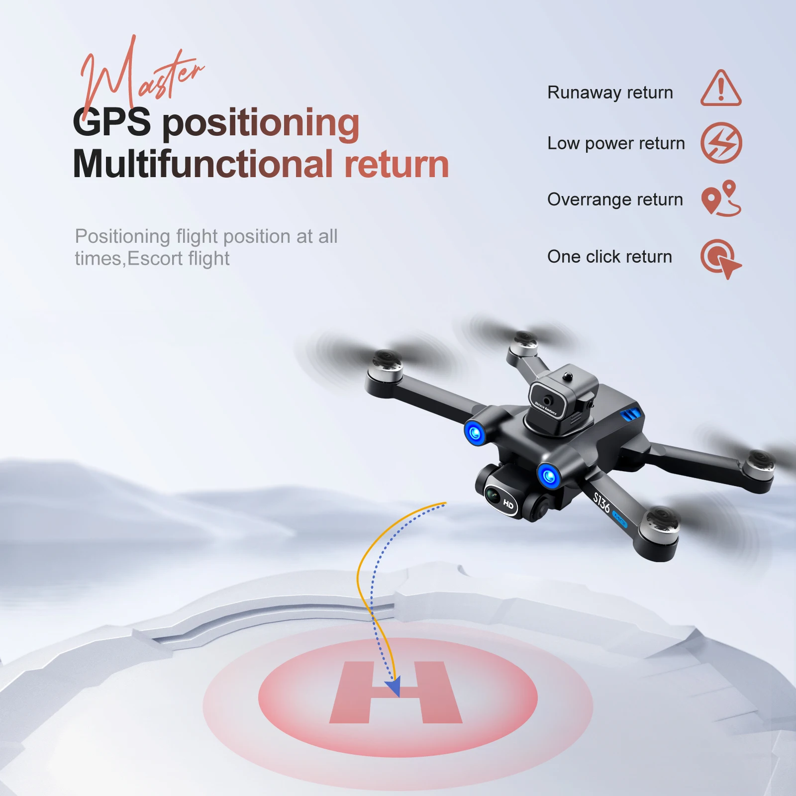 S136 GPS Drone 4K Professional 8K Dual ESC Camera Optical Flow Positioning Obstacle Avoidance Brushless RC Foldable Quadcopter images - 6