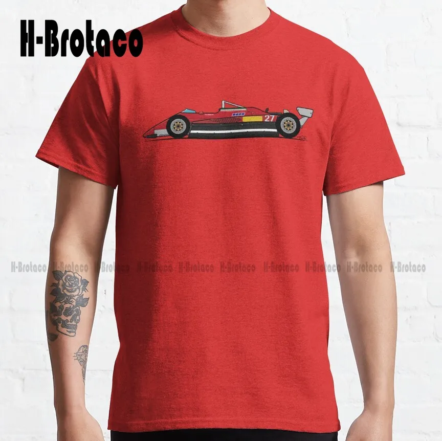 

Gilles Villeneuve 126 C2 Classic T-Shirt T Shirts For Men Cotton Outdoor Simple Vintag Casual Tee Shirts Fashion Tshirt Summer