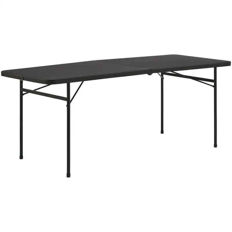 

6 Foot Bi-Fold Plastic Folding Table, Black