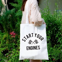 american flag canvas bag start your engines shopping bags reusable women love tote bag canvas holiday canvas bag custom