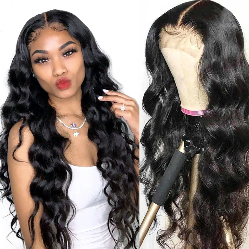 

Body Wave Lace Front Wigs For Women Human Hair #1B 4x4 Lace Closure Wigs Pre Plucked 13x4 HD Transparent Lace Frontal Wig Remy