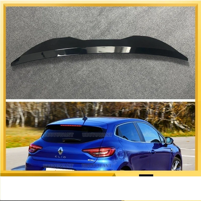 Задний спойлер UBUYUWANT для Renault Clio 5 2019-2022 универсальный глянцевый черный