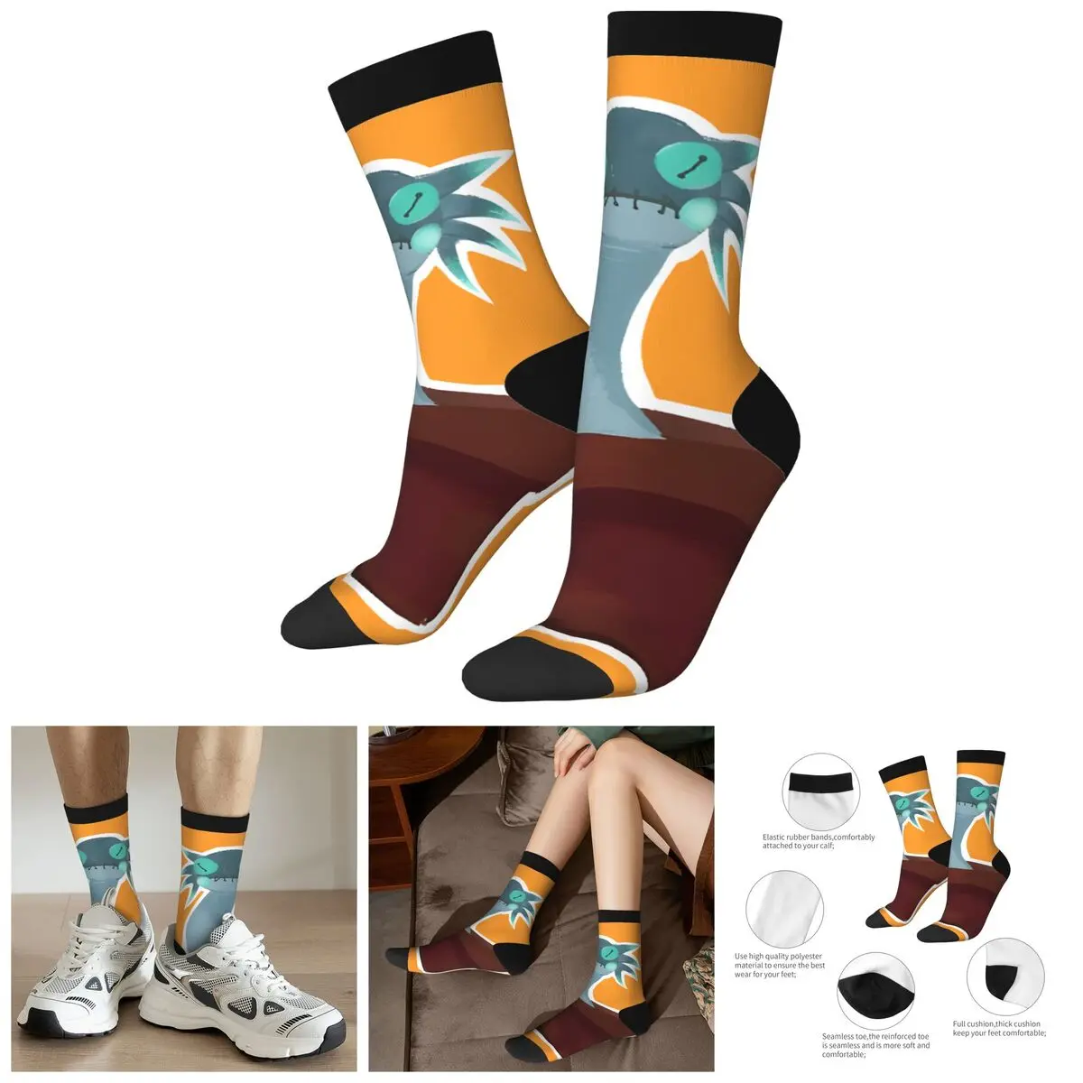 Счастливые забавные мужские Компрессионные носки Thunderous Vintage Harajuku MonsterHunter хип-хоп