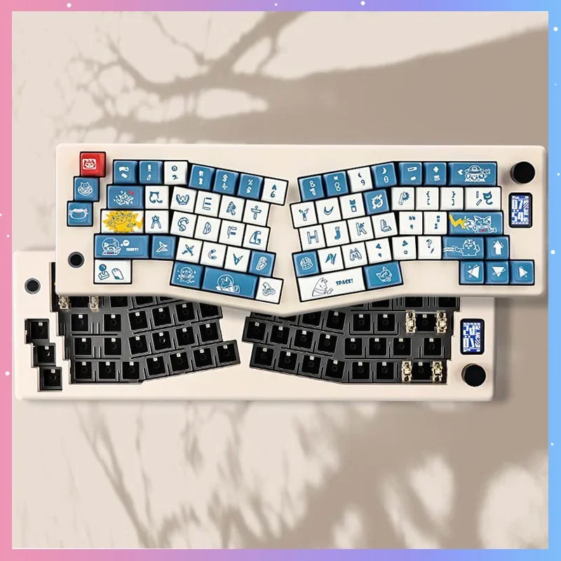 

Механическая клавиатура CIDOO ABM066 Alice с прокладкой через пользовательский экран многофункциональная ручка 3 режима RGB Беспроводная игровая клавиатура подарки