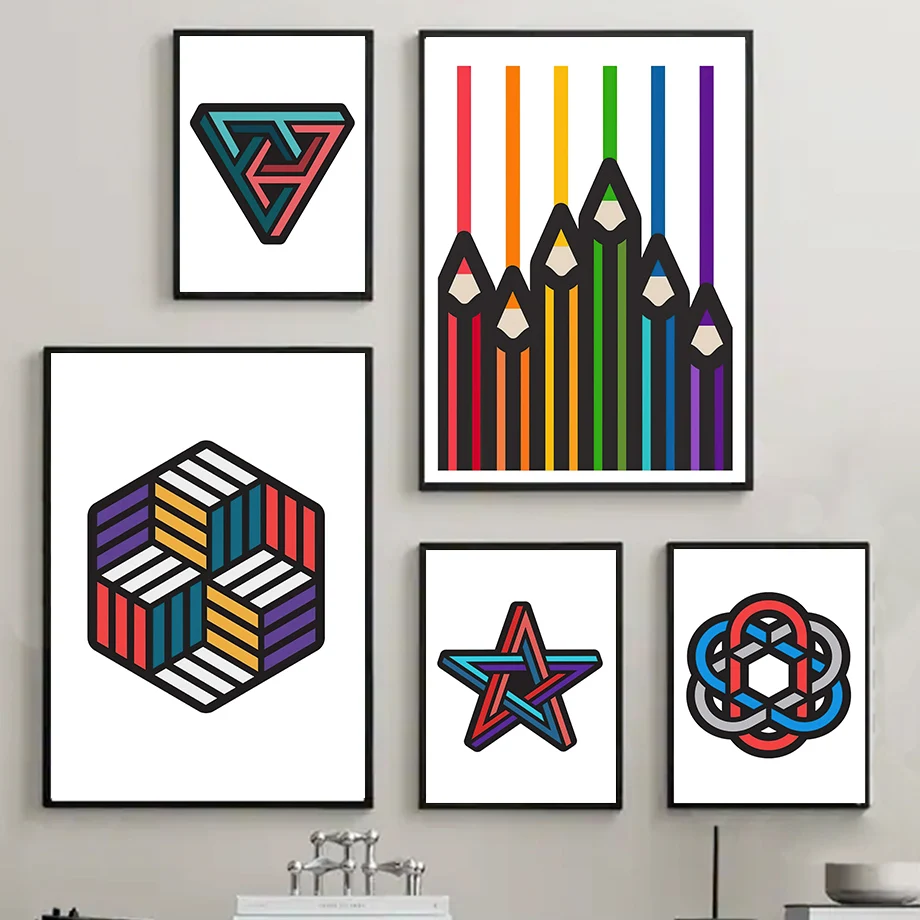 Настенная картина-карандаш в форме узелка постеры скандинавском стиле с