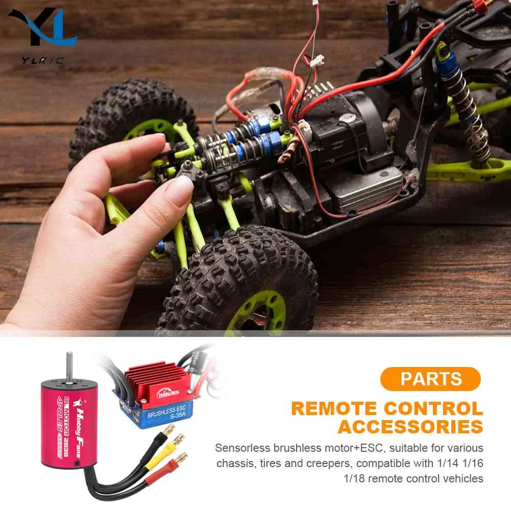 

Металлический Бессенсорный бесщеточный двигатель 4500KV, запасные части 4500KV, бесщеточный двигатель с 35A ESC, комплекты с высоким крутящим момен...