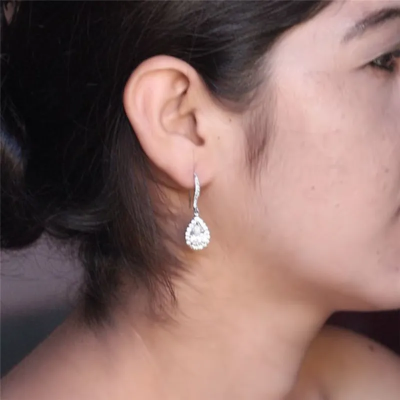 Классические серьги-капли Huitan для женщин с камнем фианита модные аксессуары