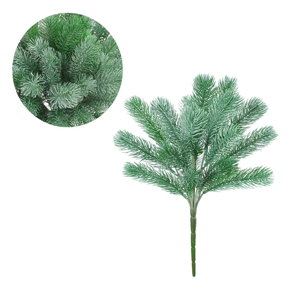

4pcs Artificial Pine Artificial Pine Green Leaf Diy Craft Xmas Wreath Pine Artificial Evergreen Branches