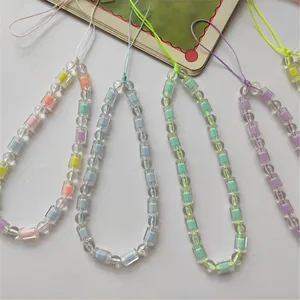 New Fashion Cellphone Case Hanging Rope Bag Pendant Beaded Mobile Phone Chain Women Anti-Loss Lanyard Keychain Jewelry Wholesale