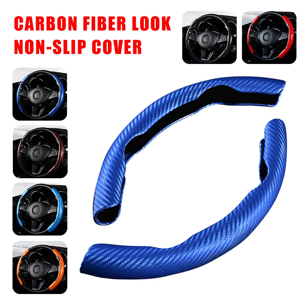 

Universal Steering Wheel Cover Carbon Fiber 38cm/15in Non-Slip Steering Cover Four Seasons Car Styling Interior Accessories