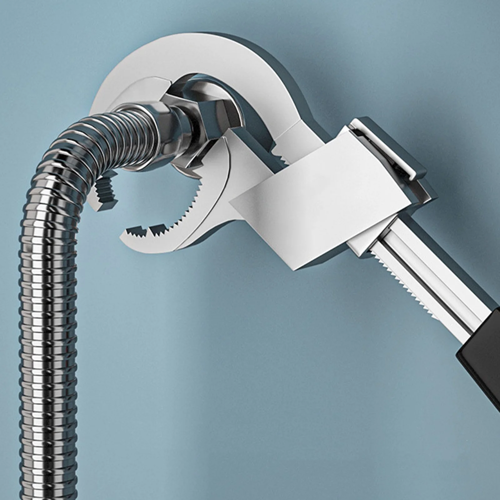 

Large Opening Wrench Set Aluminum Alloy Adjustable Pipe Plumbing Spanner Multifunction Plumber Bathroom Repair Hand Tools Wrench