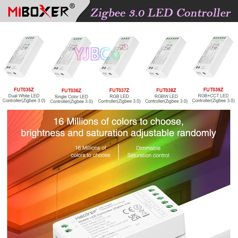 

Контроллер лампы Miboxer Zigbee 3,0, одноцветная LED полоска с диммером, 12 В, 24 В, 12 а, два цвета, белый/RGB/RGBW/RGB CCT