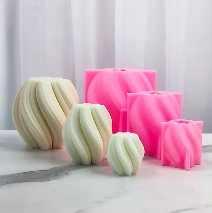 

SZ406 Irregular Geometric Wave Twirl Candle Soap Silicone Mold Taper Abstract Art Home Decoration