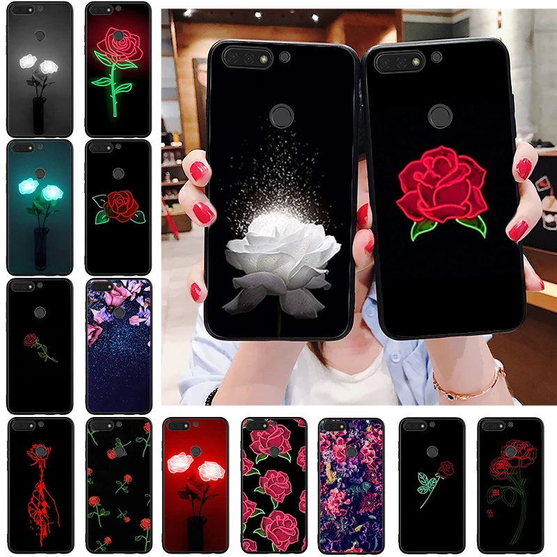 

Rose in the dark Phone Case for Huawei Honor 50 30 Pro 10X Lite 20 7A 7C 8X 9X Pro 9A 8A 8S 9S 10i 20S 20lite