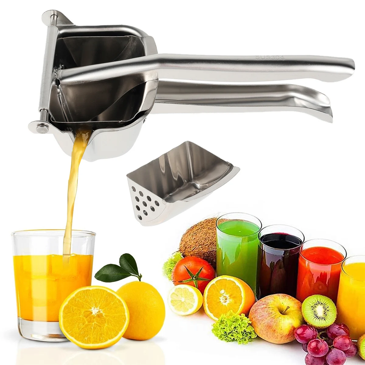 Presse-agrumes manuel en acier inoxydable pour citron et lime_voghion.com