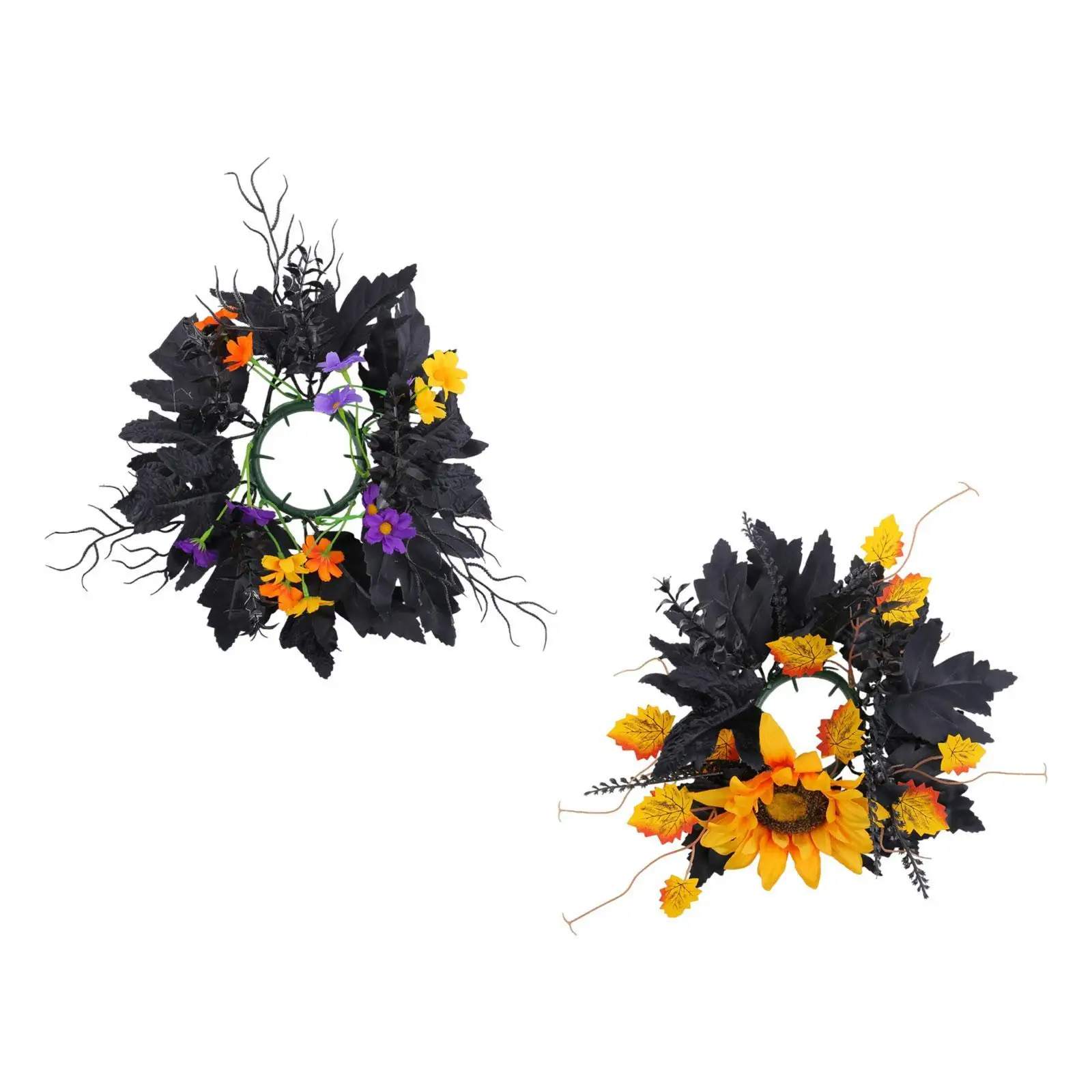 Круглое кольцо-свеча венок искусственные черные кленовые листья стиль для