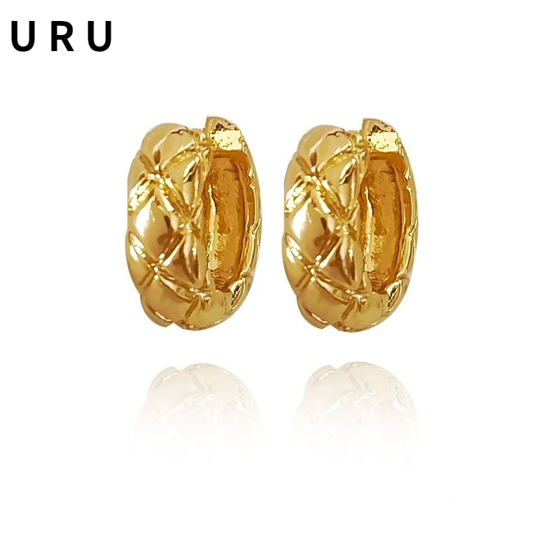 

Fashion Jewelry Round Earrings Simply Design Classic High Quality Brass Metal Gold Color Women Earrings Gift Hot Sale