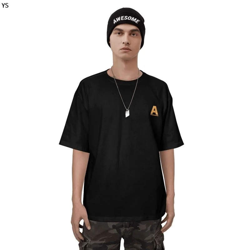

2022 Simple Men's Dropped Shoulder T-Shirt Women's Short Sleeve Couple T-Shirt Combed Cotton Double Sided Printing YSD230