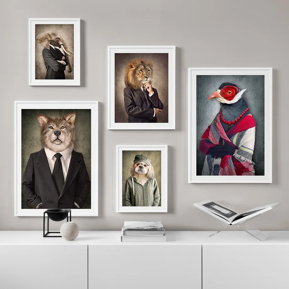 

Lion Face Dog Wolf Abstract Elephant Wall Art Print Canvas Painting Nordic Posters And Prints Wall Pictures For Living Room