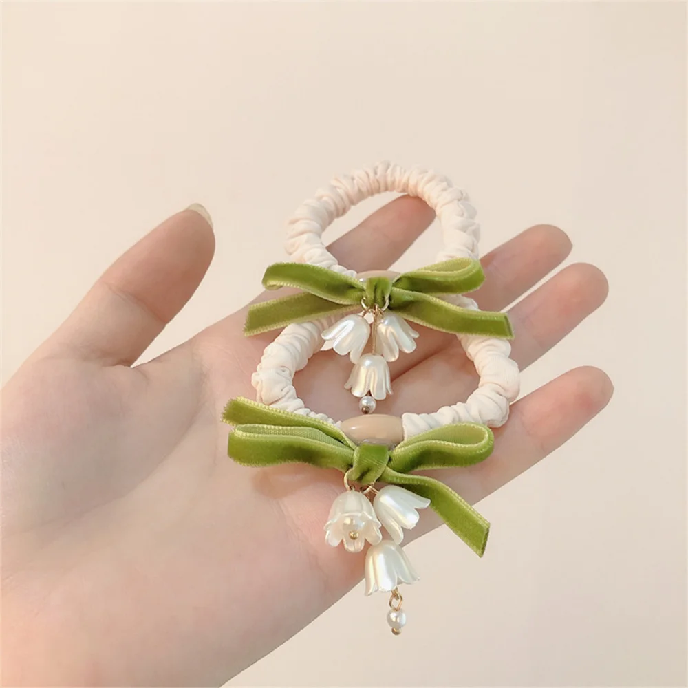 

Fashion Organza Flower Bow Hair Rope Ring Women Girls Summer Bellflower Bowknot Elastic Hairband Rubber Ponytail Scrunchie