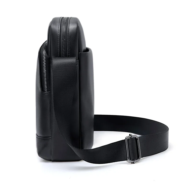 Сумка через плечо из искусственной кожи для мужчин черная Повседневная