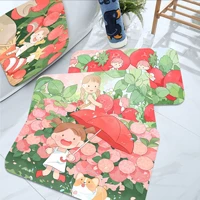 kawaii summer pink anime hallway carpet anti slip absorb water long strip cushion bedroon mat alfombra