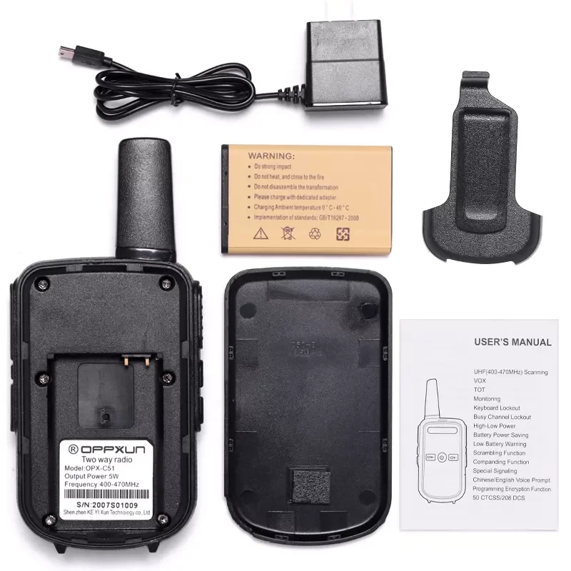 OPX-C51 MINI Handheld Walkie Talkie Portable Ham CB Two Way Radio Handy Communicator Long Range Transceiver Gift Camping