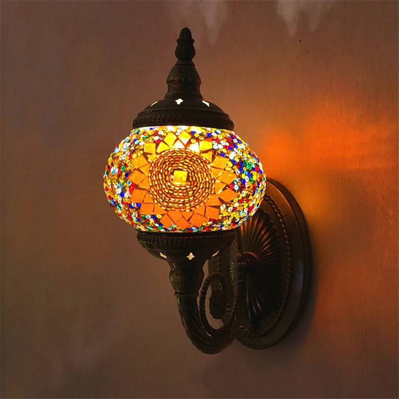 Turkish Mosaic Wall Lamp Bohemia Vintage Wall Sconce Dinning Room Bar Luminaire Home Loft Bedroom Deco Bathroom Fixture Lighting