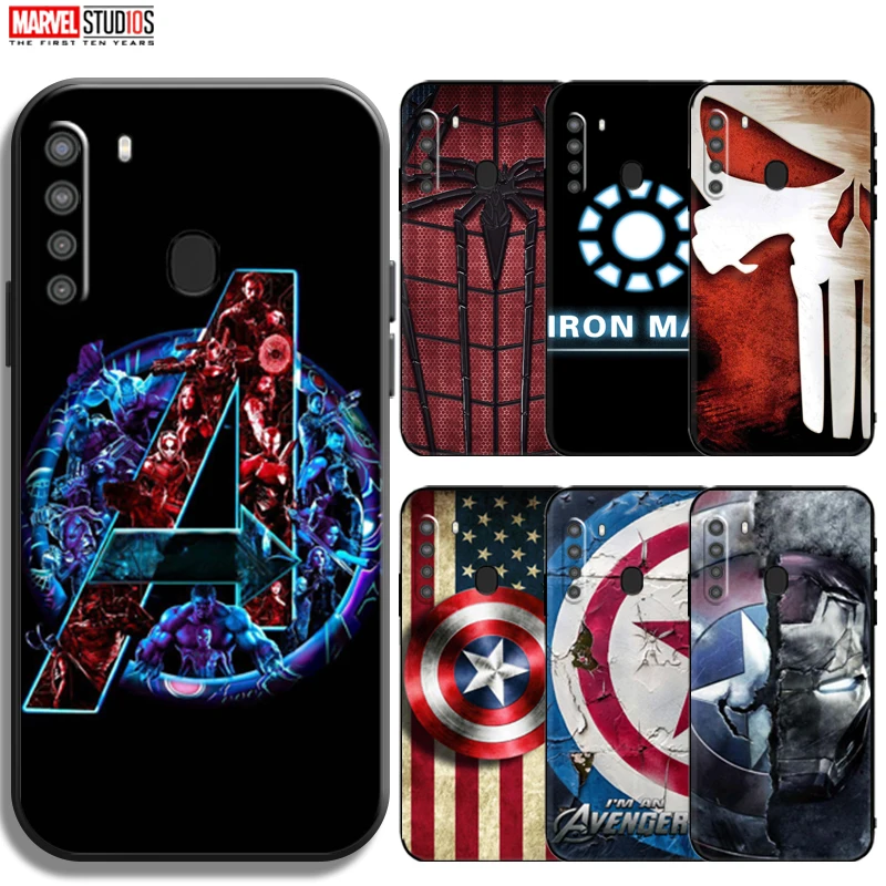 

Marvel Avengers Logo Phone Case For Samsung Galaxy A21 A21s Black Coque Back Funda Silicone Cover Ultra-Thin Soft TPU