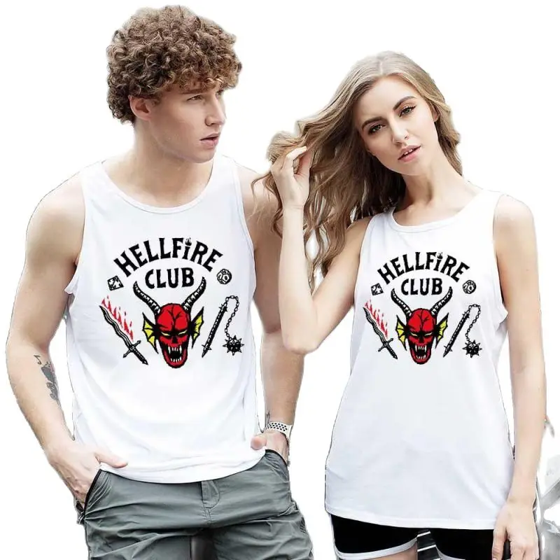 

Stranger Things 4 Hellfire Club Tank Top Men/Women Aesthetic Graphic Vest Fashion Casual Loose Oversize Vest Tshirt Men Tank Top