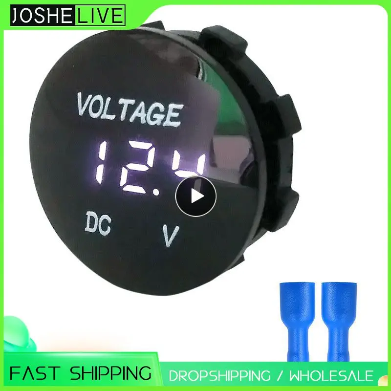 

Round Waterproof Motorboat Motorcycle DC 5V-48V LED Panel Mini Digital Voltmeter Tester Monitor Display Voltmeter