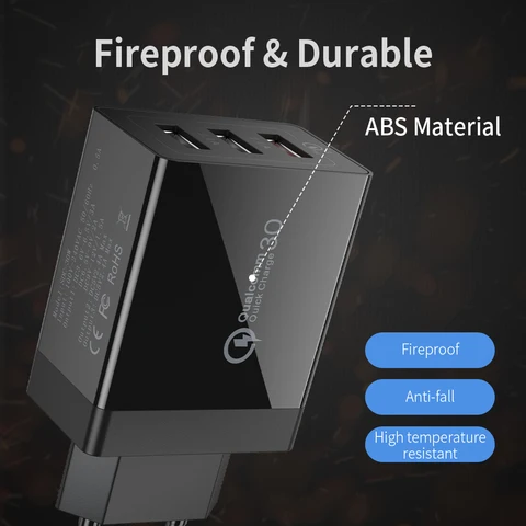 Зарядное устройство Essager USB Type-C, 30 Вт, быстрая зарядка 3,0 для iPhone 14, Samsung, Xiaomi, 3 порта