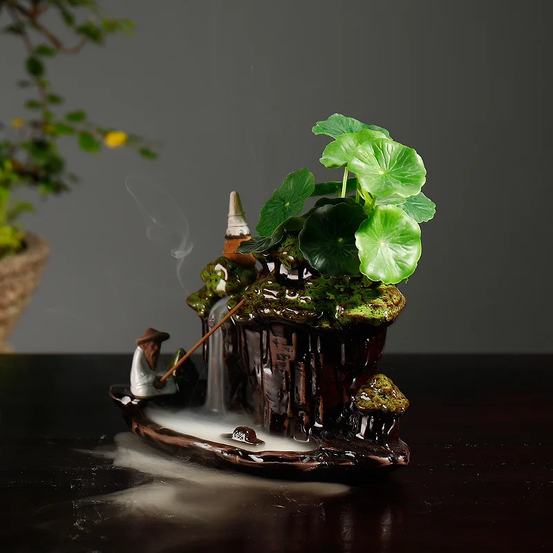 GuiLin пейзаж рыбак водопад благовония посадка воды домашний чайный домик украсить