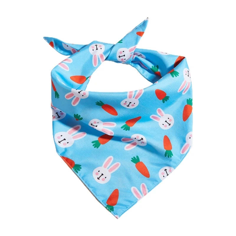 

Pet Bandanas with Cute Bunny Carrot Pattern Adjustable Collars for Dogs and Cats Triangles Scarf Soft & Comfortable Bibs