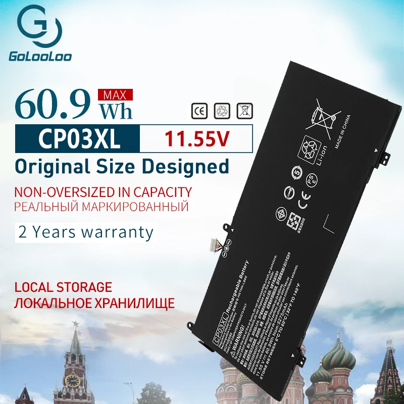 

Golooloo CP03XL Battery for HP Spectre x360 13-ae049ng 13-ae040ng 13-ae052nr 929066-421 929072-855 HSTNN-LB8E 11.55V 60.9Wh