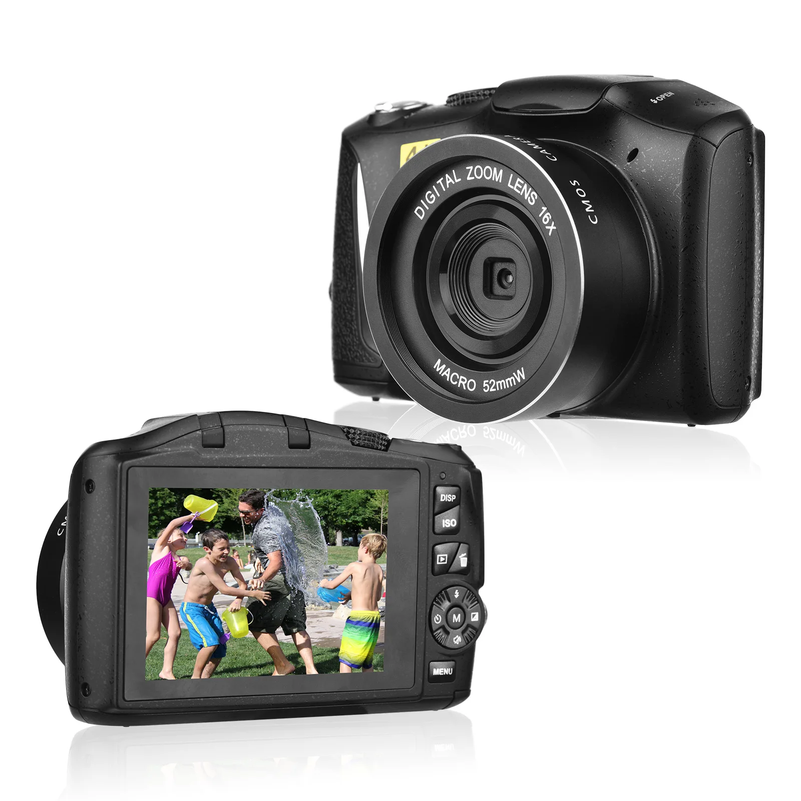 

4K/60FPS 48MP Digital Camera Portable 16X Digital Zoom Video Camcorder 3.2" IPS Screen Type-C Charging for Video Recording
