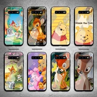 bambi winnie phone case tempered glass for samsung s20 plus s7 s8 s9 s10 note 8 9 10 plus