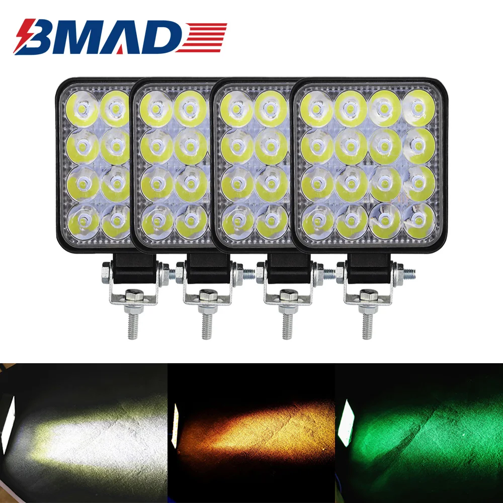 

BMAD 4PCS 12V 24V Mini LED Light Bar Work Light Offroad Spotlight Barra Driving Fog Lights Car Truck Lada LED Headlights