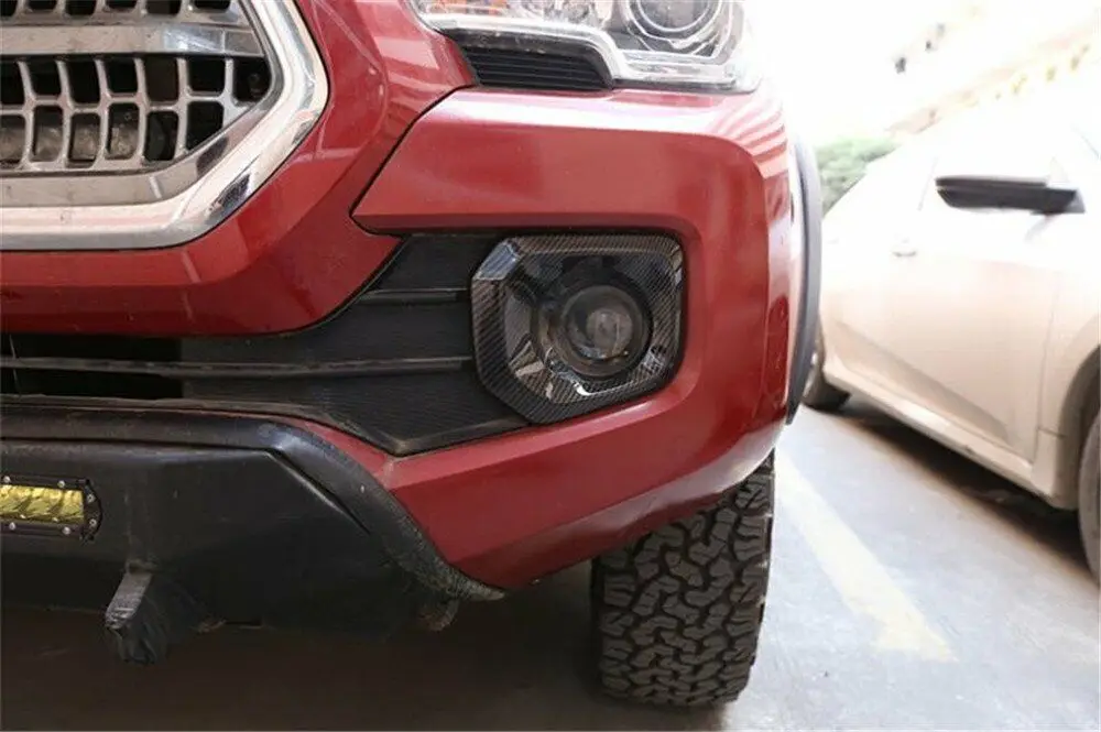 Углеродное волокно ABS передняя противотуманная фара панель Крышка для Toyot @ Tacom