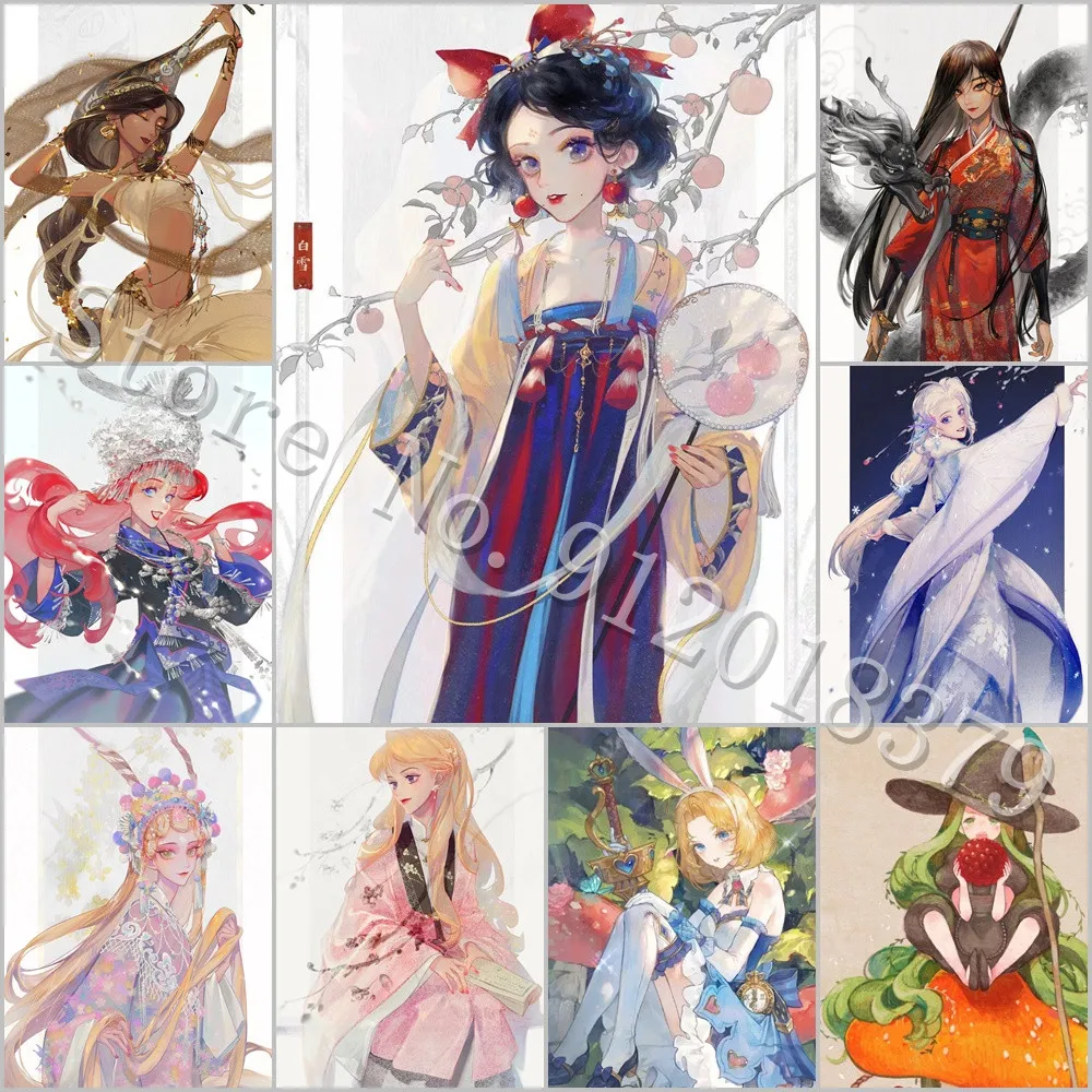 5D Diamond Painting Disney Fairy Tale Princess Mosaic Embroidery Rhinestone Cross Stitch Set Children's Home Decoration Painting