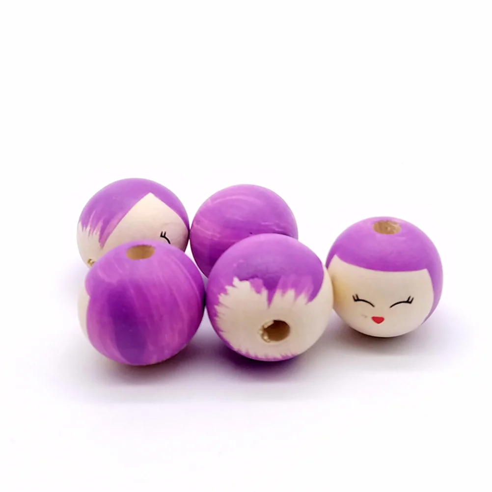 

50 Pcs Necklace Kids DIY Craft Beads Jewelry Round Creative Accessories Making Bamboo Baby