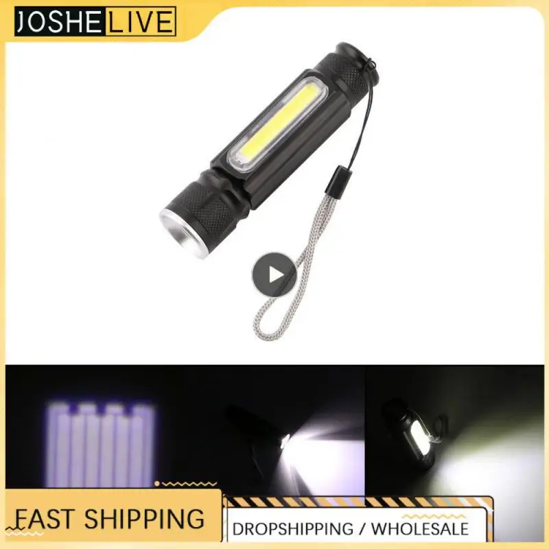 

1~8PCS Strong Light LED Usb Rechargeable Flashlight Magnetic Torch Lanter Zoomable Flashlight COB Zoom Highlight Outdoor