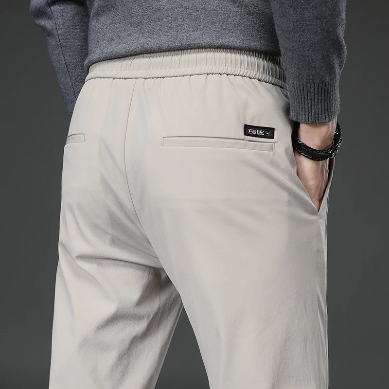 Весенне-осенние новые мужские брюки повседневные однотонные тонкие прямые